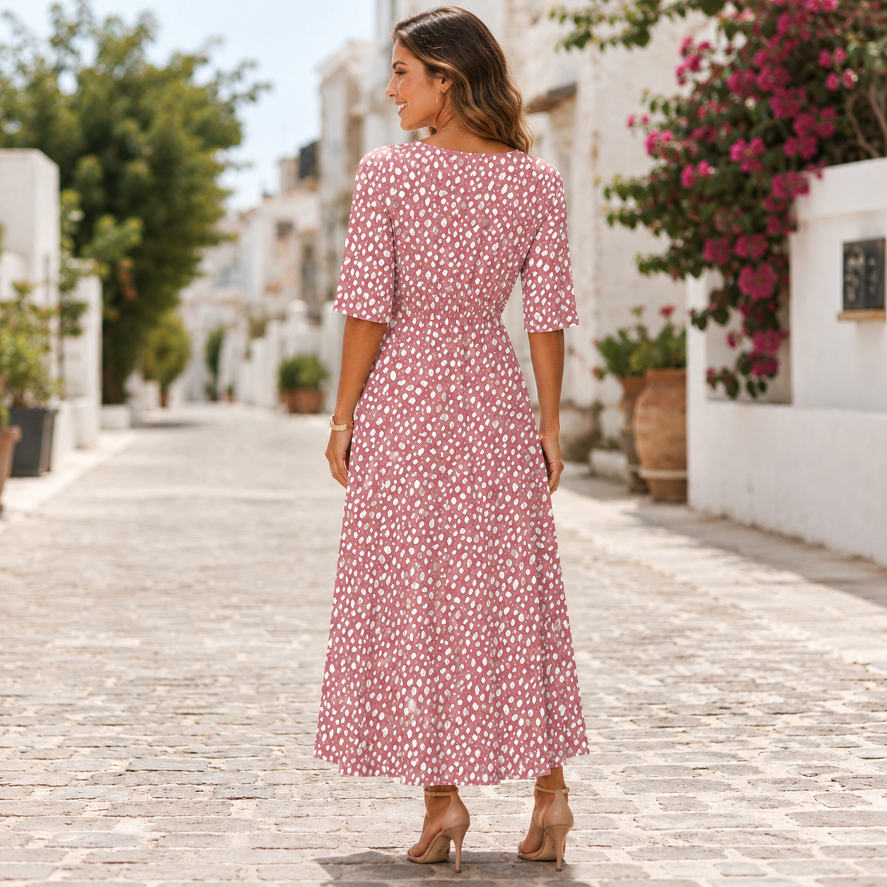 Francesca | Elegant Midi Dress with Tummy Concealing Design