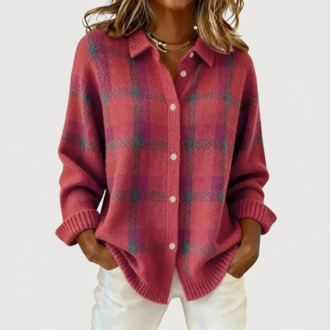 Lily | Plaid Knit Cardigan
