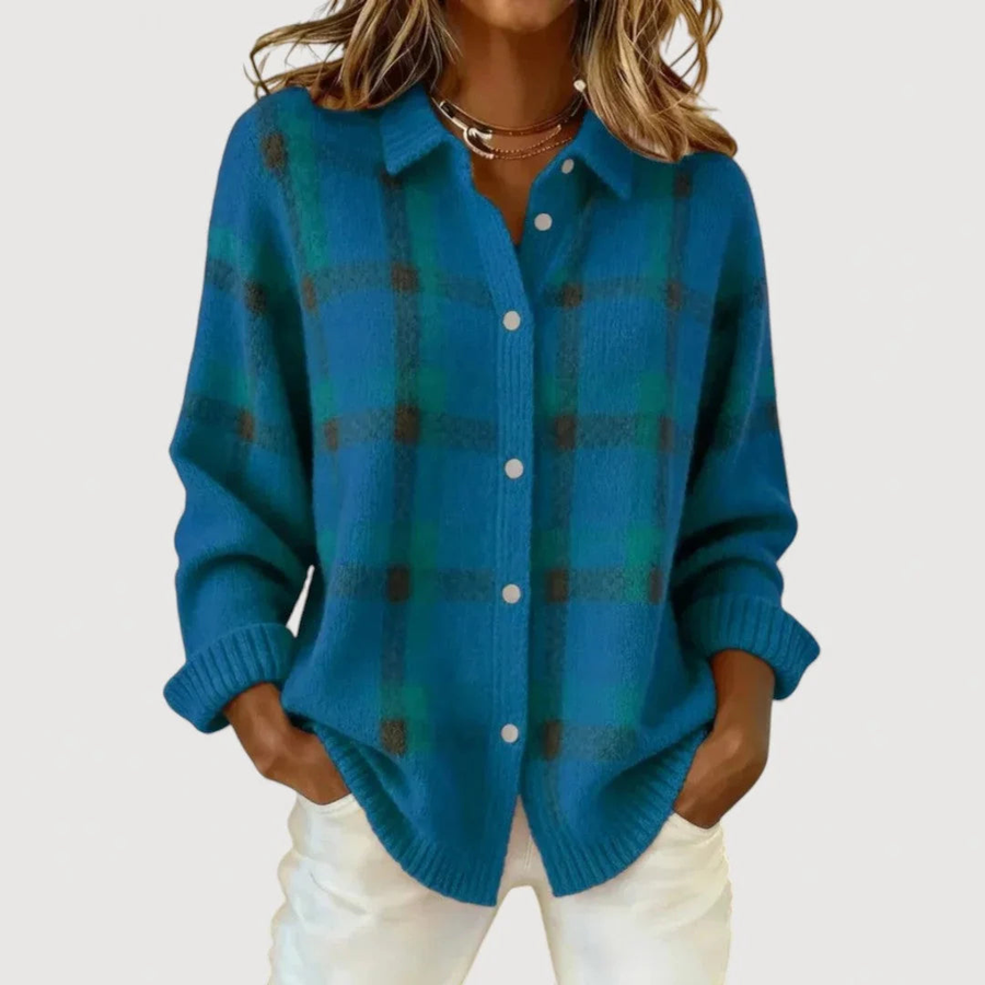Clara | Plaid Knit Cardigan
