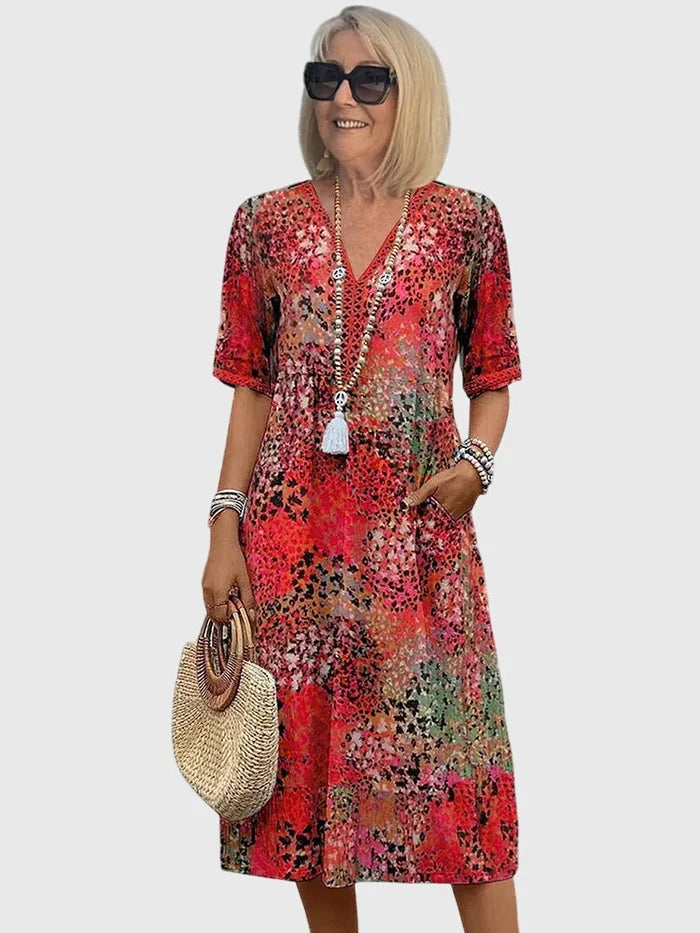 Anthea | Elegant Floral Midi Dress
