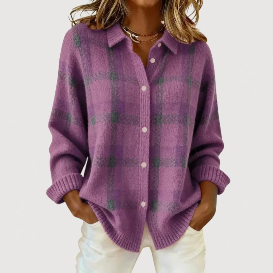 Sophie | Plaid Knit Cardigan