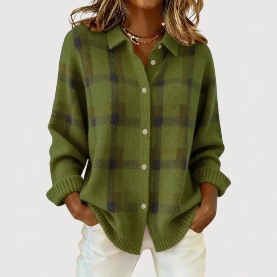 Matilda | Plaid Knit Cardigan