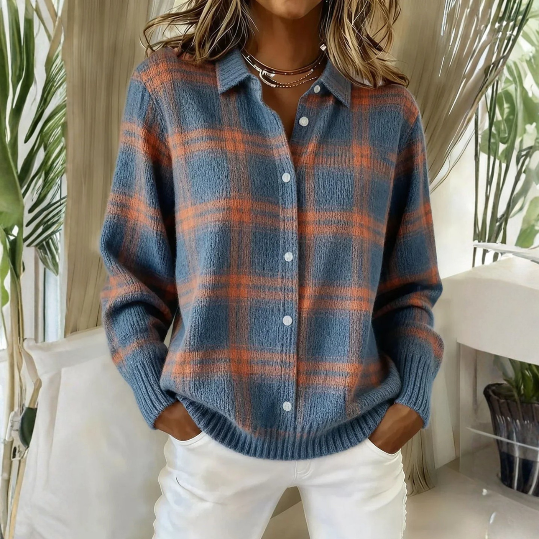 Grace | Plaid Knit Cardigan