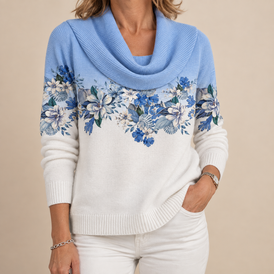 Alora | Flower Sweater with Soft Neckline
