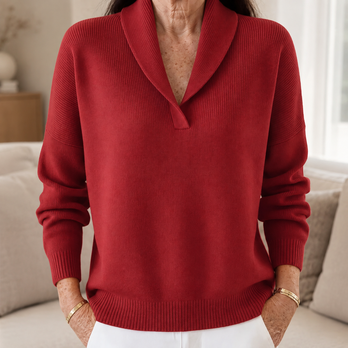 Margaret | The Forgiving-Fit V-Neck Sweater