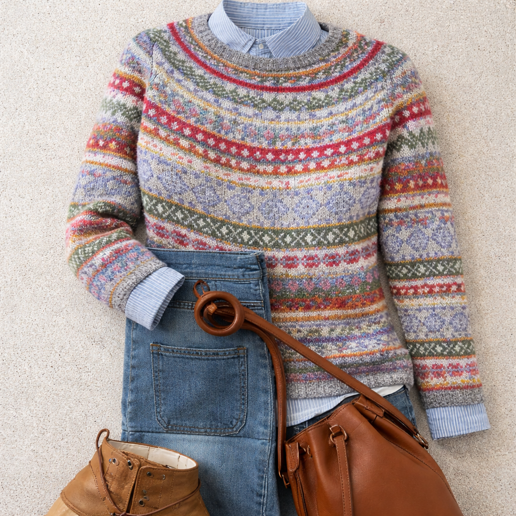 Kaye | Striped Fair Isle Sweater