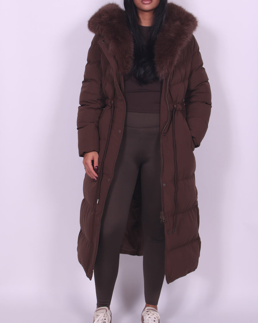 Laila | Fur Hooded Longline Coat