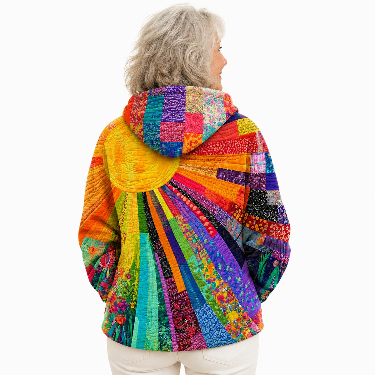 SOLARA™ | Bohemian Multicolor Patchwork Hoodie