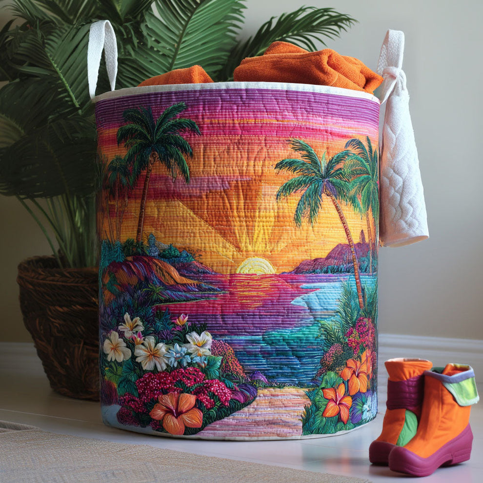 SUNWAVE | QUILTED OCEAN SUN STORAGE BASKET