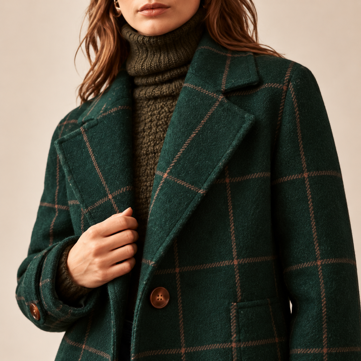 Elodie | Classic Check Autumn Coat