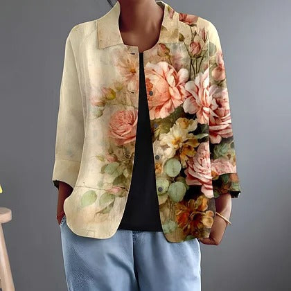 Renée | Floral Open-Front Jacket