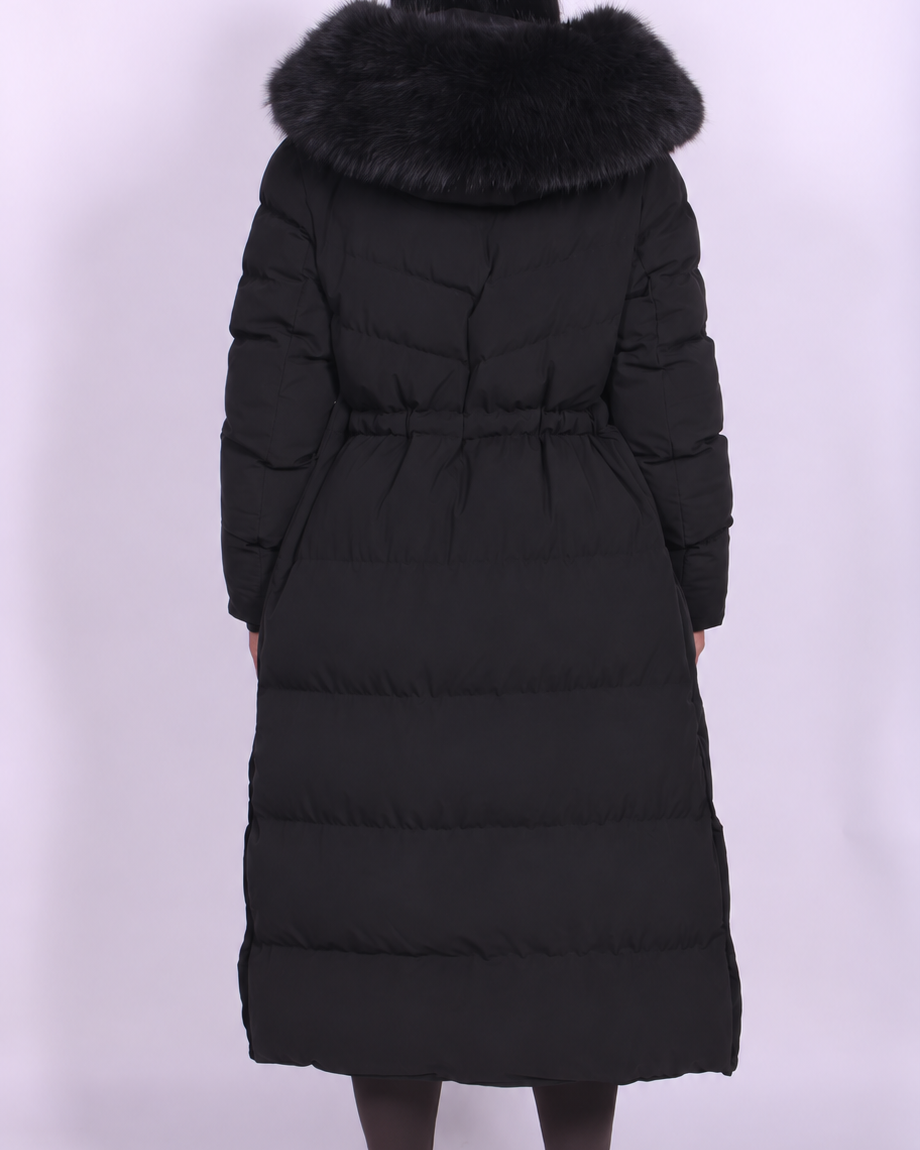 Laila | Fur Hooded Longline Coat
