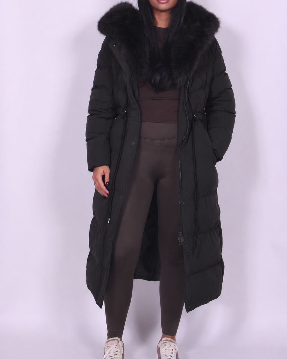 Laila | Fur Hooded Longline Coat