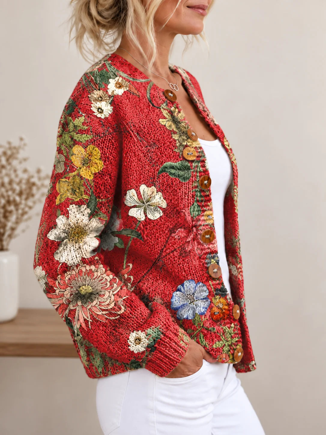 Tessa™ | Vintage Floral Knit Cardigan