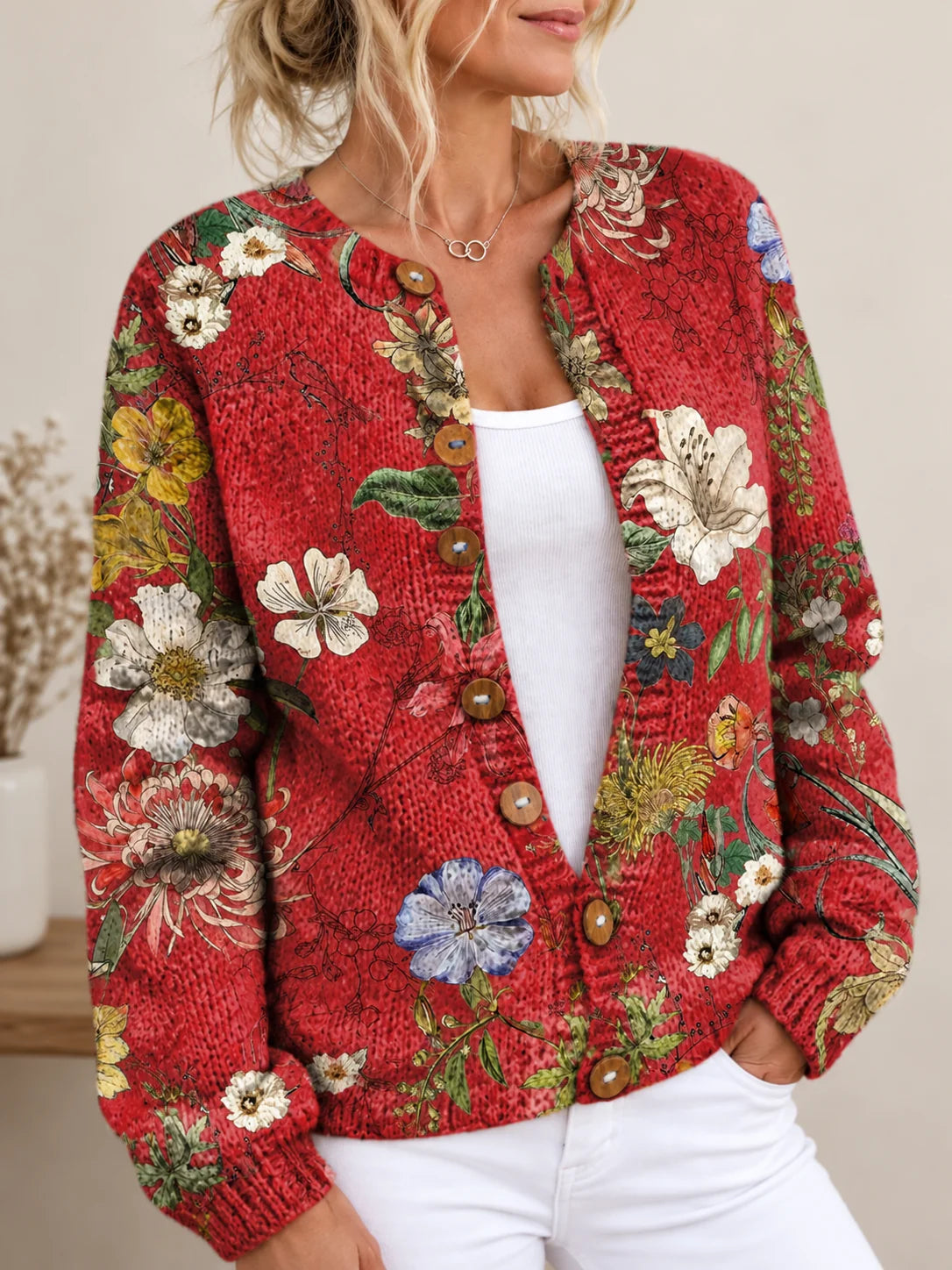 Tessa™ | Vintage Floral Knit Cardigan