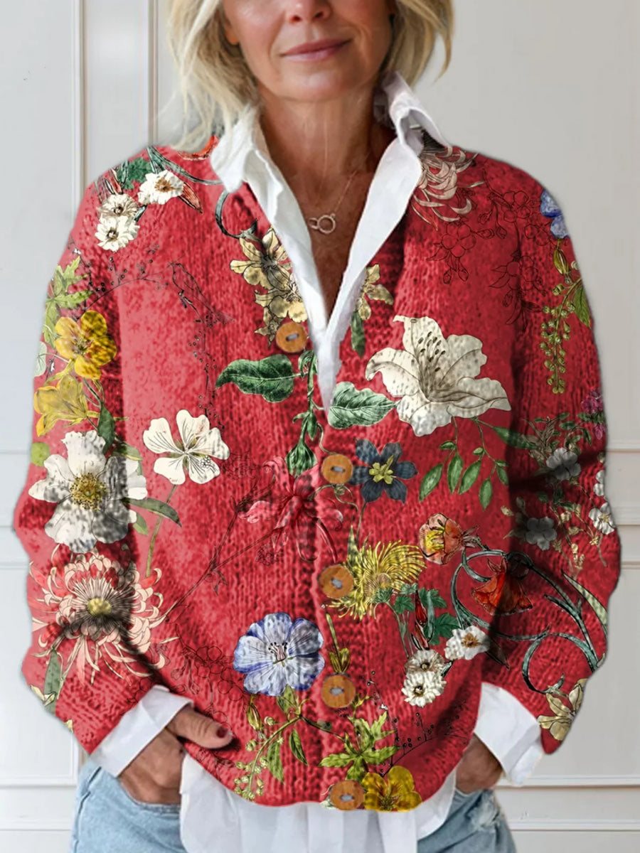 Tessa™ | Vintage Floral Knit Cardigan